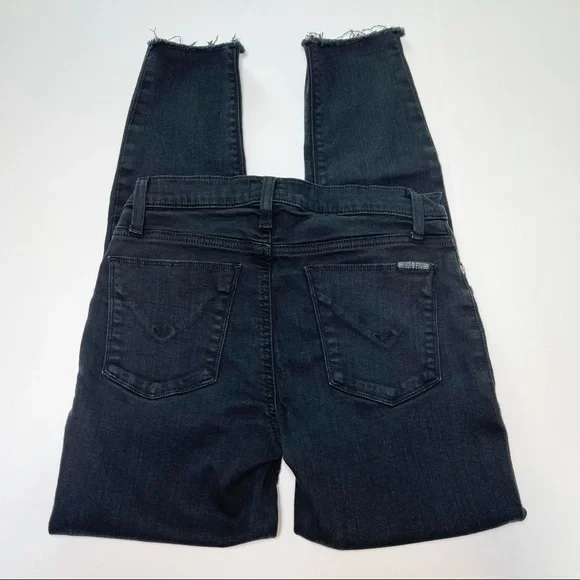 Hudson Jeans Natalie Midrise Ankle Raw Hem Black Jeans 27 - Picture 3 of 10